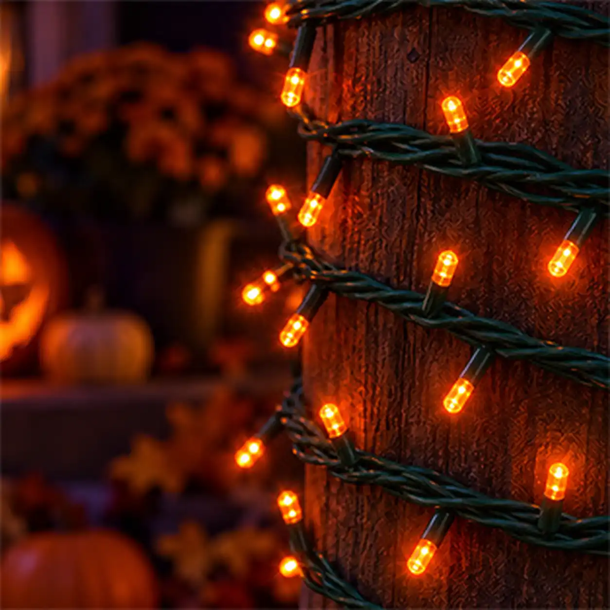 Orange 5mm commercial Halloween string lights